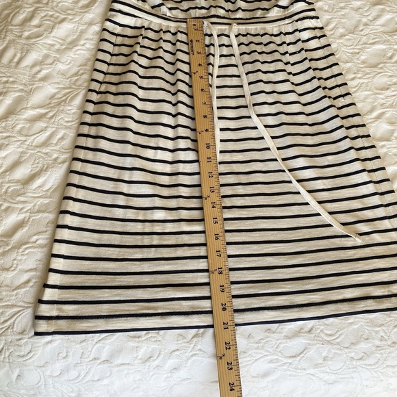 Pact Organic Women's Santa Ana‎ Stripe Black Cream Relaxed Slub Dress S Pockets - Picture 8 of 8
